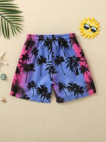 New Arrival Young Boy's Beach Shorts With A Personalized Tropical Plant Print Are Full Of Childishness And Vitality. The Exaggerated Colors Are Uniquely Eye-Catching, Suitable For Boys To Show Their Personalized. The Beach Shorts Are Made Of Lightweight And Breathable Fabric, Which Is Easy To Wear And Move In, Allowing Boys To Play Freely In The Summer. The Design Has Sun Protection Or Quick-Drying Features, Making It Even More Comfortable. Suitable For Swimming And Having Fun At The Beach Or Pool, Showing The Childish Nature Of Boys. The Unique Design Style Will Bring A Happy Summer Time For Boys, Allowing Them To Demonstrate Energy And Personalized In Their Games. Suitable For Beach, Pool And Water Parks. - Multicolor - View 2