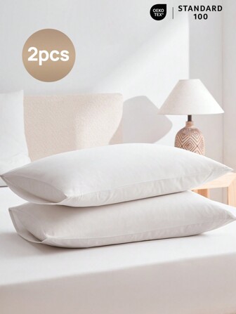 [100% 纯棉] 2 件柔软温和枕套，无填充，四季舒适透气