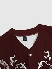 ROMWE MEN Camisa Masculina de Manga Curta com Estampa Simples, Verão