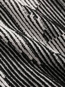 DAZY Men's Round Neck Striped Sweater With Letter Print, Long Sleeve, Spring And Autumn - Black and White - View 8