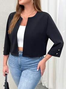 SHEIN Essnce Plus-Size Women's Jacket, Fall Cardigan Jacket,Back To School Clothes Fall Women Clothes Teacher Outfits,Business Women Clothes Fall Clothes Fall Outfits Women Clothes Winter Autumn