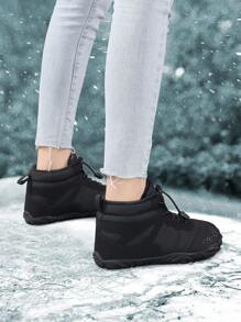 Nuevos zapatos de mujer para deportes al aire libre con diseño de cinco dedos, botas forradas térmicamente cálidas, botas gruesas resistentes al desgaste para mujeres, botas antideslizantes para nieve - Negro - Ver 4