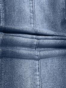 SHEIN EZwear Damskie jeansy ze skośnymi kieszeniami i rozszerzanymi nogawkami - Niebieski - Zobacz 7