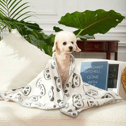 PETSIN 1 cái Chăn Thú Cưng Họa Tiết Gấu Trúc Hoạt Hình