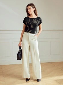 MOTF Classy CLASSY FLORAL PRINT BATWING SLEEVE T-SHIRT