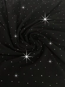 Flirla Plus Size Party Fashion Camisole Top With Skirt Set - Black - View 5