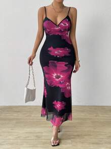 Chiquease Floral Print Cami Dress For Summer - Baby Pink - View 7