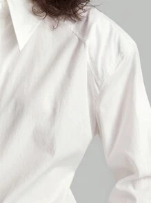 Ontre Camisa blanca de algodón para mujer, de vuelta al colegio en otoño - Blanco - Ver 7