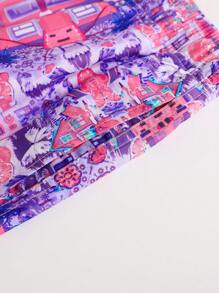 Surfspeed Men's Holiday Palm Tree Building Print Drawstring Loose Beach Shorts,Hawaiian - Multicolor - View 7