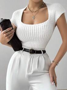 Chiquease 方領肋織上衣