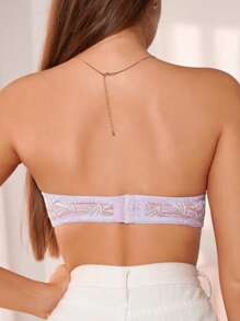 SHEIN Sexy en comfortabele damesbeha met paarse kant en halve cup, lingerie