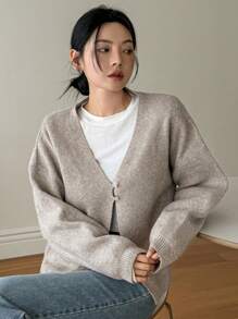 Dazy-Less كارديجان أمامي بأزرار، أكمام طويلة، ملابس خريفية كاجوال للعمل، بليزر للسيدات