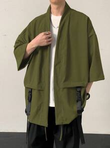 Manfinity Hypemode Men Spring Summer Solid Color Loose Drop Shoulder Wide Placket Shirt