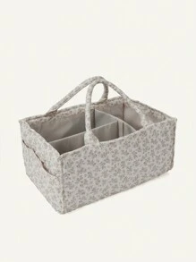 Cozy Pixies 1pc Portable Multifunctional Mummy Bag, Can Be Used As Baby Room Organizer, Diaper & Tissue Holder, Floral Storage Basket Love Valentine