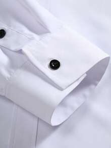 Manfinity Homme Camisa casual de manga larga de primavera y verano para hombre con estampado de caballero - Blanco - Ver 6