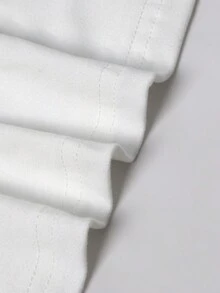 Camiseta de manga raglán de contraste de letra para mujer - Blanco - Ver 7