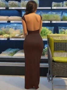 INAWLY Solva Ladies' Sexy Backless Bodycon Dress