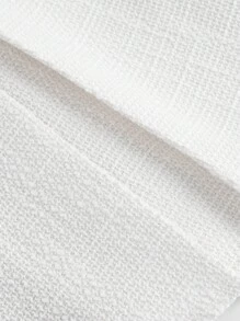SHEIN MOD Áo yếm đính nơ hoa và chân váy midi xếp ly, quần áo trở lại trường, phong cách Old Money, quần áo mùa thu cho phụ nữ - trắng - Xem 4