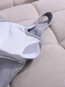 SHEIN 2 peças Vestido de Tubinho de Cor Sólida de Malha para Adolescentes com Almofada de Peito Removível