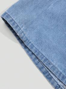 SHEIN Fashionable Bowknot Teenage Girls' Denim Skirt - Medium Wash - View 6