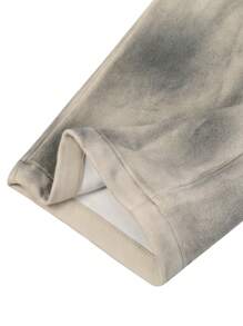 Manfinity Roghcode 男士美国高街荒原风格褪色脏运动裤，纯色长款街头宽松抽绳运动裤，适合丈夫、男朋友的礼物 - 米色 - 查看 3