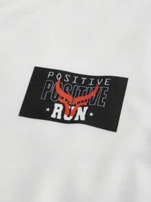 Manfinity Sport Corelite Boyfriend Style Men's Simple Printed Long Sleeve Sports Sweatshirt Boyfriend Style Men Sweatshirt Back To School - Multicolor - View 3