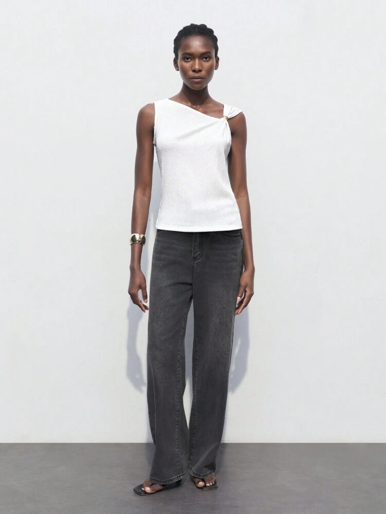 SHEIN Maija Women's Solid Color Sleeveless Simple Summer Tank Top