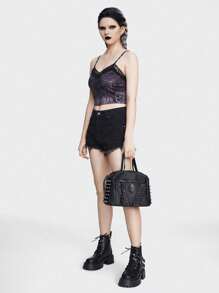 ROMWE Dark Gothic Handbag Skull Shoulder Bag