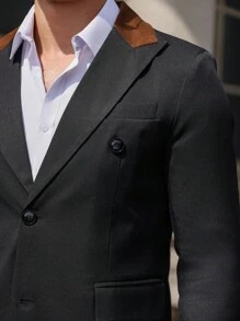 Manfinity Mode Men's Solid Color Simple Daily Suit Set