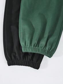 SHEIN Pantalones casuales de traje estampados de pierna recta y holgada para adolescentes