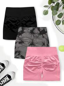 Damen nahtlose, hochdehnbare Sport-Shorts, simpler Stil für den täglichen Gebrauch, Damen Sweat-Shorts, Gym-Shorts, Biker-Shorts