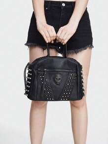 ROMWE Dark Gothic Handbag Skull Shoulder Bag