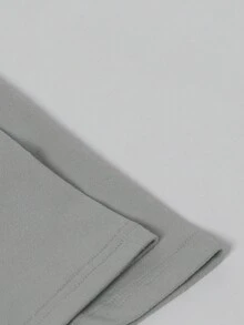 Casual Fashion Solid Color Simple Letter Print Women's T-Shirt - Grey - View 4