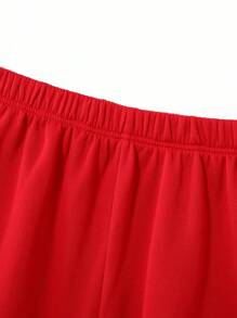 SHEIN 2 件青少年男童休闲 GTR 赛车卡通印花黑色圆领长袖运动衫，搭配撞色字母印花红色运动裤，适合秋季、冬季、保暖、大学、家居、日常穿着、运动和旅行。休闲百搭，保暖内衬。 - 彩色 - 查看 8