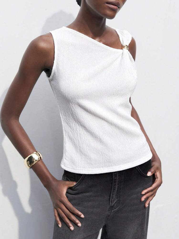 SHEIN Maija Women's Solid Color Sleeveless Simple Summer Tank Top