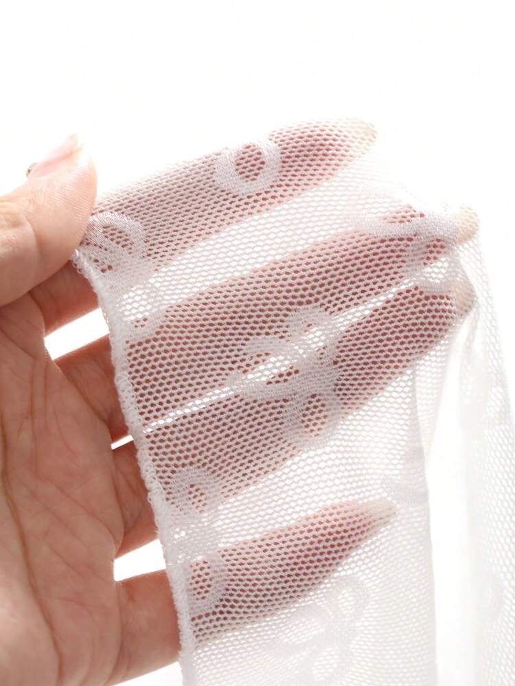 Women's Spring/Summer Butterfly Mesh Sheer Long-Sleeve Round Neck Top Going Out Tops Long Sleeve Women Tops