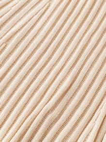 Calvaya Plus Size Ribbed Sweater Skirt, Casual Holiday - Apricot - View 5