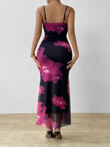 Chiquease Floral Print Cami Dress For Summer - Baby Pink - View 3