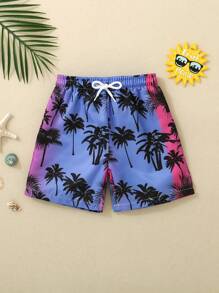 New Arrival Young Boy's Beach Shorts With A Personalized Tropical Plant Print Are Full Of Childishness And Vitality. The Exaggerated Colors Are Uniquely Eye-Catching, Suitable For Boys To Show Their Personalized. The Beach Shorts Are Made Of Lightweight And Breathable Fabric, Which Is Easy To Wear And Move In, Allowing Boys To Play Freely In The Summer. The Design Has Sun Protection Or Quick-Drying Features, Making It Even More Comfortable. Suitable For Swimming And Having Fun At The Beach Or Pool, Showing The Childish Nature Of Boys. The Unique Design Style Will Bring A Happy Summer Time For Boys, Allowing Them To Demonstrate Energy And Personalized In Their Games. Suitable For Beach, Pool And Water Parks. - Multicolor - View 1