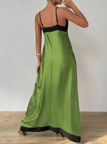 Calvaya Summer Contrast Trim Metallic Cami Longline Dress