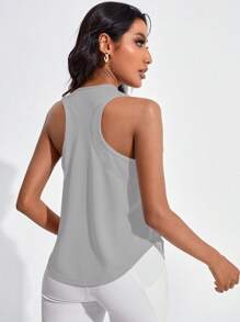 SHEIN Sport Gameset Camiseta deportiva sólida con espalda de corredor para verano