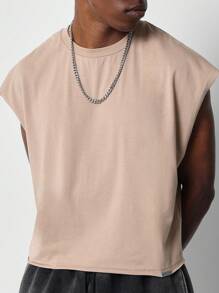 SUMWON 宽版数字图案印花短款背心