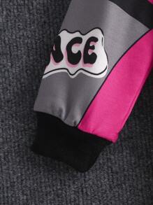 1入嬰幼女童字母拼接長袖外套，秋季款