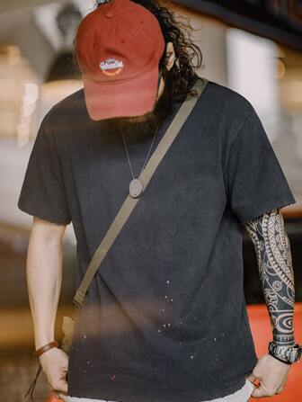 Maden Vintage Ink Splash 短袖 T 恤，圆领