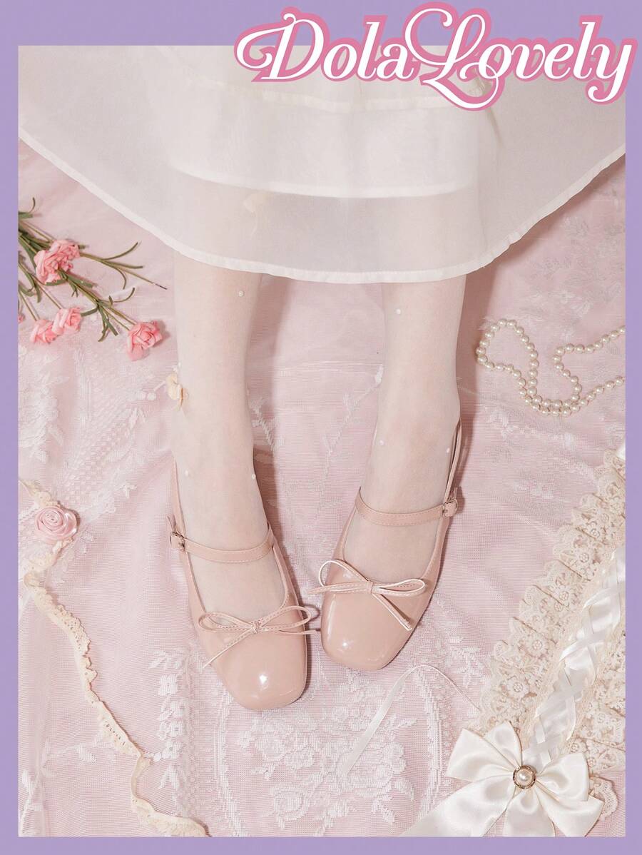 Dola Lovely Giày Cao Gót Nữ Màu Trắng Dễ Thương Ngọt Ngào Công Chúa Gothic Giày Cao Gót Cho Bé Gái Sinh Viên Giày - Màu be - Xem 1