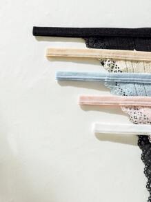 SHEIN 5pcs Solid Color Simple Daily Plus Size Women's Underwear