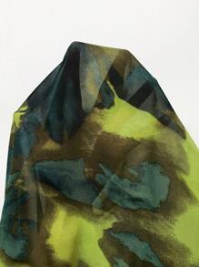 SHEIN LUNE Plus blouse met tie-dye volantmouwen