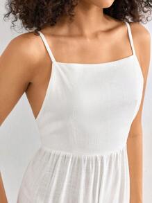 Ocili 純色寬腿背心設計連身褲