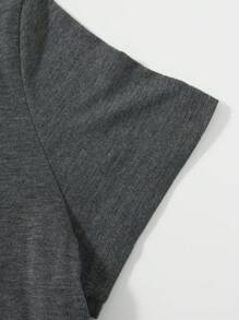 SHEIN LUNE No Crying In Baseball Funny Baseball T-Shirt, Gift For Sports Enthusiast, THERE'S No Crying In BASEBALL - Dark Grey - View 4