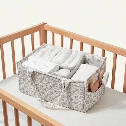 Cozy Pixies 1 件便携式多功能妈咪包，可用作婴儿房收纳袋、尿布和纸巾架、鲜花收纳篮，情人节爱心